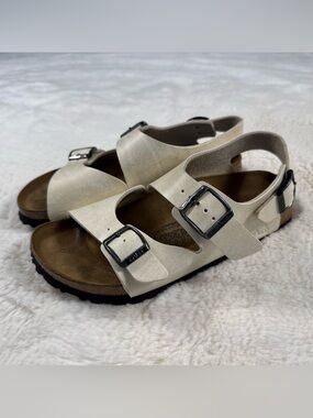 Birki's by Birkenstock Milano Cream Backstrap Sandals